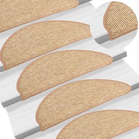 326904 vidaXL Tapetes de escada autoadesivos 15 pcs 65x21x4 cm castanho-claro