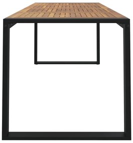 Mesa jardim c/ pernas em forma de U 200x90x75 cm acácia maciça