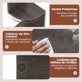Estante de canto 20 x 20 x 126 cm  de 5 níveis Organizador de armazenamento montado na parede para sala, quarto e cozinha Cinza