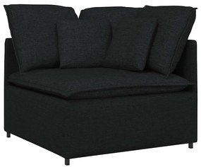 Sofá modular com almofadas tecido preto