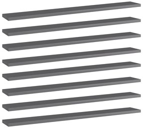 vidaXL Prateleiras para estante 8 pcs 80x10x1,5cm contraplacado cinza