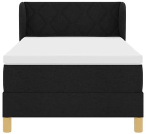 Cama Box Spring vidaXL com Colchão Preto 90x200 cm Tecido