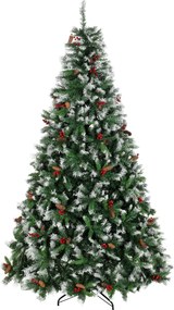 HOMCOM Árvore de Natal Artificial 240 cm, Abeto com 1773 Pontas, Ramos Articulados e Base Dobrável em Aço | Aosom Portugal
