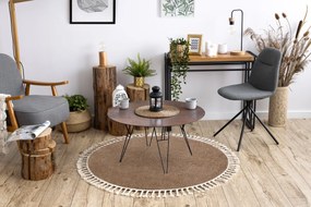 Tapete BERBER 9000 circulo bege Franjas berbere marroquino shaggy