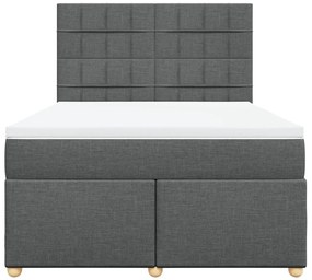 Cama com molas/colchão 140x200 cm tecido cinzento-escuro