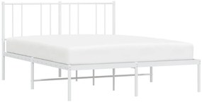 Estrutura de cama com cabeceira 150x200 cm metal branco