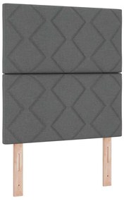 Cama Box com Colchão e LED Cinza Escuro 90 x 190 cm, Tecido