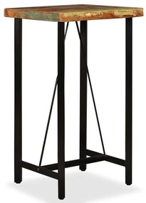 vidaXL Mesa de bar em madeira recuperada maciça 60x60x107 cm