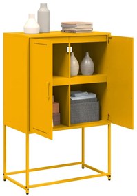 Aparador alto 68,5x38,5x107 cm aço amarelo mostarda