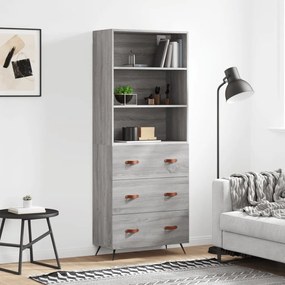 Armário alto 69,5x34x180 cm derivados de madeira sonoma cinza