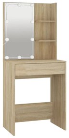 Toucador com LEDs 60x40x140 cm carvalho sonoma