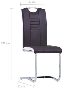 9 pcs conjunto de jantar couro artificial castanho