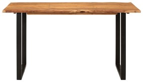 Mesa de jantar 140x70x76 cm madeira de acácia maciça