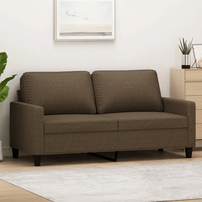 vidaXL Sofá de 2 lugares tecido 140 cm castanho
