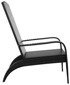 Cadeira de jardim Adirondack vime PE preto