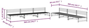 6 pcs conjunto lounge de jardim madeira de douglas maciça