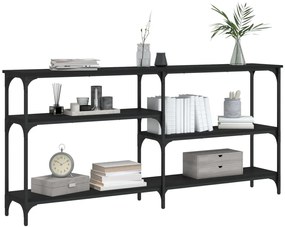 Mesa consola 160x29x75 cm derivados de madeira preto