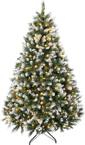 HOMCOM Árvore de Natal 180 cm com 350 Luzes LED, 11 Modos, Comando à Distância, 1020 Pontas, Base Metálica Dobrável, Verde | Aosom Portugal