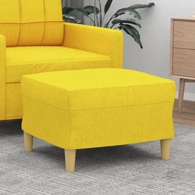 vidaXL Apoio de pés 60x50x41 cm tecido amarelo-claro