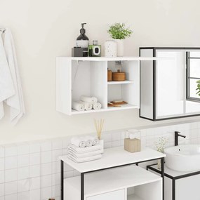 vidaXL Armário parede p/ casa banho 60x25x40 cm deriv. madeira branco