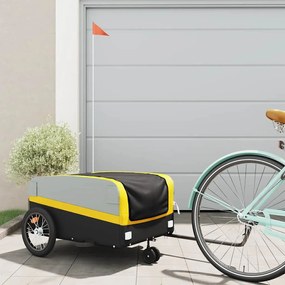 Reboque para bicicleta 45 kg ferro preto e amarelo
