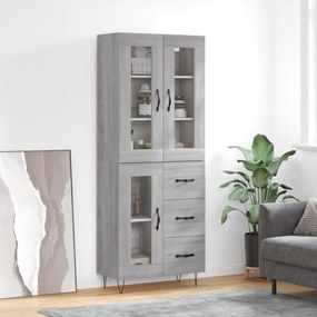 vidaXL Armário alto 69,5x34x180 cm derivados de madeira sonoma cinza