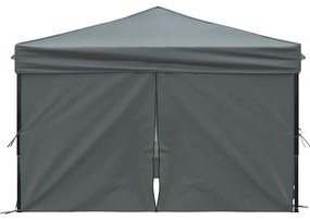 Tenda para festas dobrável com paredes laterais 3x3 m antracite
