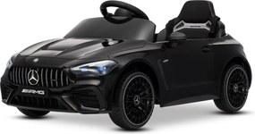 Carro elétrico para crianças Mercedes CLE 12V bateria de lítio, luzes LED, comando remoto de 2,4 GHz, ligação Bluetooth, licença ORIGINAL Preto