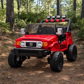 Carro elétrico para crianças Toyota FJ Cruiser XXL 24V 4x4, licença oficial (dois lugares), bateria de lítio portátil, chassis alto, suspensão traseir