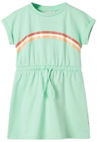 Vestido de criança com cordão verde brilhante 140