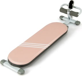 Banco abdominal multifuncional  de exercícios dobrável com 3 ângulos e comprimento ajustáveis para ginástica doméstica Carga 150 kg Rosa