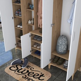 Hall Stand EA129 – Walnut White – 180 x 198,6 x 37,5 cm