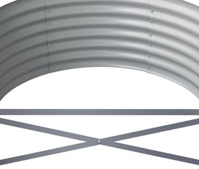 Canteiro elevado jardim 440x80x36cm aço revestido a pó cinzento