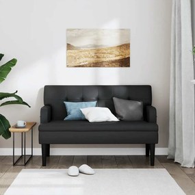 Banco com encosto 112x65,5x75 cm couro artificial preto
