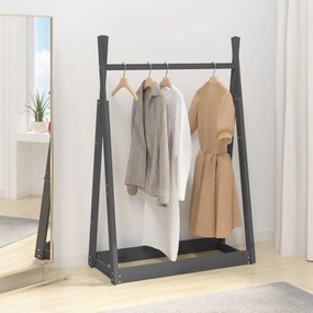 vidaXL Suporte para roupas 100x45x150 cm madeira pinho maciça cinza