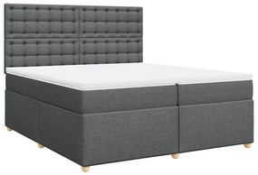 Cama com molas/colchão 200x200 cm tecido cinzento-escuro