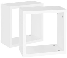 Prateleiras de parede em forma de cubo 2 pcs 30x15x30cm branco