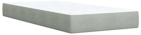 Cama com molas/colchão 100x200 cm veludo cinza-claro