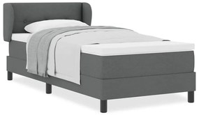 Cama Box com Colchão vidaXL em Cinza Escuro, 90x190 cm, Tecido