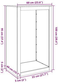 Suporte para lenha 60x40x100 cm aço antracite