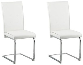 Conjunto de 2 cadeiras em pele sintética branca ROVARD Beliani