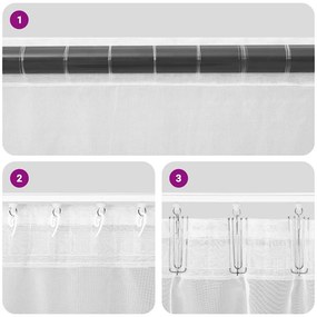 Cortinas de voile com aba 2 pcs castanho