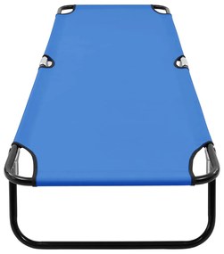 Espreguiçadeira/cama dobrável aço azul