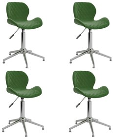 Cadeiras de jantar giratórias 4 pcs veludo verde-escuro