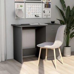 vidaXL Secretária 100x50x76 cm contraplacado cinzento