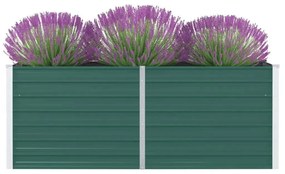vidaXL Canteiro de jardim elevado 160x80x45 cm aço galvanizado verde