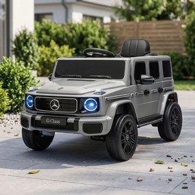 Carro elétrico Crianças 3 a 7 anos Mercedes-Benz 12V G580 Bateria Lìtio, controlo Remoto cinzento
