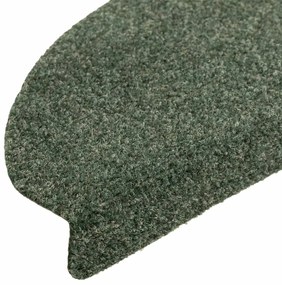 Tapetes de escada autoadesivos 10 pcs 65x21x4 cm agulhado verde