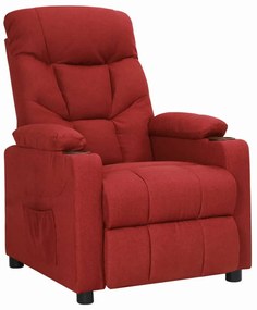 Poltrona reclinável tecido vermelho tinto