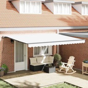vidaXL Toldo Retrátil Branco 450 × 300 cm Tecido e Alumínio